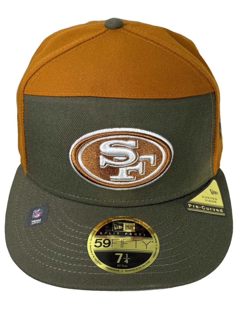 New Era 59Fifty San Francisco 49ers 2 Tone Split Panel Hat 7 1/4 NEW